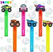 uoyoi Monster Truck Party Favors,24Pcs Truck Bubble Wands for Kids,Car Bubble Wand for Monster Truck Birthday Party Supplies,Classroom Prizes Pinata Goodie Bag Stuffers Gift
