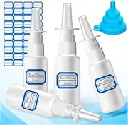 6 Pcs Nasal Spray Bottle, Refillable Small Empty Nose Spray Bottle with Funnel and Label, White Fine Mist Sprayers Atomizers