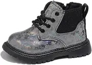 [SEAUR] Little Girls Lace Up Ankle Boots Toddler Boy Side Zip Work Boots Kids Fall Winter Combat Boots Leather Short Booties