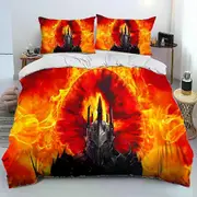 v1314 Bed Sheets L-Lord of the Rings H-Hobbit Comforter Bedding Set,Duvet Cover Bed Set Quilt Cover Pillowcase,king Queen Size Bedding Set kids 3-Piec