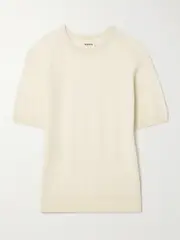 [KHAITE] KHAITE - Pierre Cashmere-blend T-shirt - Cream - small small Cream