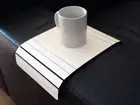 Wooden Flexible White Sofa Table - Small Slinky for Armrest Couch Side Tray