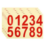 5Pcs Reflective Mailbox Number Sticker 2 Inch Strong Self Adhesive, Red