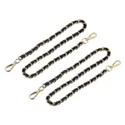 Purse Chain Strap, 24" Purse Strap Shoulder Replacement Strap, 2Pcs Black+Gold