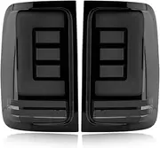 for VW for Amarok V6 2008-2020 Rear Light Turn Signal Light Stop Parking Brake Lamp Driving Lamps Reversing Lamp Tail Lights (Color : Black 1 Pair)
