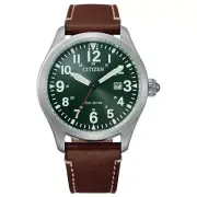 Citizen Dress Eco-Drive Solar Stainless Steel Leather Pilot Watch BM6838-25X