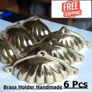 x6 Brass Handle Drawers Shell Pull Door FurnitureCupboard Cabinet Antique Thai