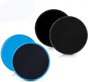 Gliding Discs Core Sliders Exercise Sliders 4 Pack Dual Sided Gliding Slider for Carpet or Hard Floors Core Fitness Ultimate Core Training Gym and Full Body Workout's at Home or Travel Black & Blue