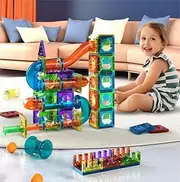 158PCS Magnetic Building Blocks,3D STEM Tiles Magnets for Kids Construction Learning Educational Magnetic Toys for 3-12 Years Old Boys Girls Toddlers Kids Birthday Gifts for 3+