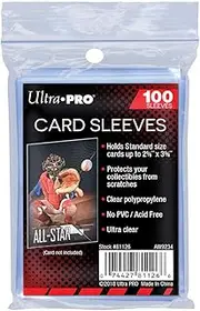 Ultra Pro Penny Sleeves, 100 Count, Ultra Clear, Soft Card Sleeves for 2-5/8" X 3-5/8"