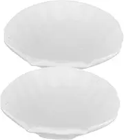 Anneome 2pcs Shell Dessert Plates Multifunctional Serving Tray for Home Restaurant Parties Snack Plate with Smooth Surface Easy to Clean for Catering Entertaining