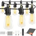 Solar String Lights Outdoor Waterproof 100FT with Remote, 52 LED Shatterproof...