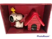 New Peanuts Snoopy Dog, Woodstock and Red Dog House Salt and Pepper Collectible