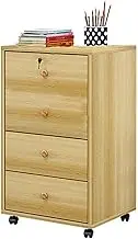 Floor to Ceiling Horizontal File Cabinet with Wooden Lock for Home Office Storage