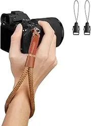 WANBY Camera Wrist Strap Soft Cotton Hand Strap with Quick Release Buckles Camcorder Comfort Antislip Security Wrist Strap for Women Men All DSLR Universal SLR Cameras (Brown)