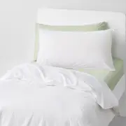 Sheridan Bayley Washed Percale Quilt Cover Set in White Size: Single Material: Cotton @Sheridan Rewards