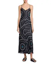 Sandro Patterned Silk Maxi Dress