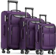 Luggage Sets 3 Piece Softside Expandable Lightweight Durable Suitcase Sets