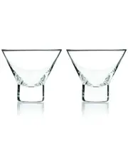 Viski Raye Set of 2 Stemless Martini Glasses