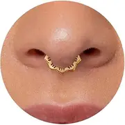 [NONTAI] 16G 316L Steel Flower Septum Clicker/Hinged Septum Nose Ring/Steel Septum Ring/Gold Septum Piercing/Septum Hoop Silver Gold