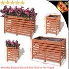 Wooden Garden Planter Flower Pot Stand Plant Raised Bed Box Container Outdoor AU