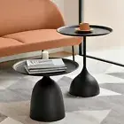 Set of 2 Modern Minimalist Side Table Metal Nesting Coffee Table for Home Office