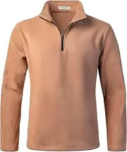 [Oralidera] Men's Half Zip Fleece Pullover Casual Pullover Long Sleeve Warm Winter Jacket Tactical Work Top with Quarter Zip