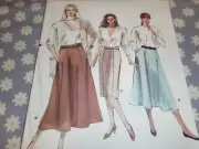 VOGUE 9973 MISSES/PETITE STRAIGHT OR FLARED GORED SKIRT PATTERN-UNCUT-14-16-18