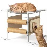 Cat Desk Bed,Elevated Cat Bed with Cat Scratching Post and Cat Scratcher,Smal...