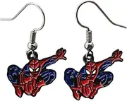 [Hfhdjtk] SpideMan Earrings Metal Cartoon Cosplay Spide Man Earrings, Zinc, No Gemstone