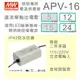 【保固附發票】明緯 16W LED driver 防水電源 APV-16-12 12V APV-16-24 24V 驅動器 燈條