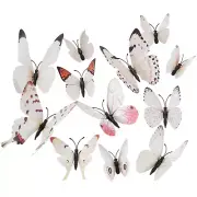 120Pcs 3D Beautiful Butterfly Removable DIY Wall Stickers, White