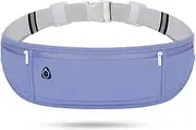 Slim Running Belt Fanny Packs for Women & Men, 3 Pockets Adjustable Reflective Waist Pack Runners Bag Money Belt Phone Holder for Running Sports Hiking Traveling (Blue)