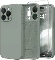 SuydanBox Magnetic for iPhone 13 Pro Case, Compatible with MagSafe, [Full Camera Protection][Screen Protector] Silicone Shockproof Protective Phone Case for iPhone 13 Pro 6.1", Calke Green