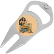 Vintage Mermaid Golf Ball Marker Divot Repair Tool Bottle Opener