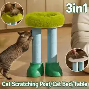 3in1 Cat Scratching Post with Bed Green Boots Cushion Cat Tree Tower Indoor Use