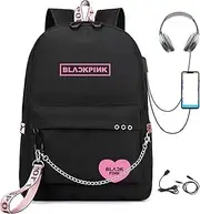 CUSALBOY Kpop Backpack Lisa Rose JISOO Jennie Shouler Bag Messenger Bag Fashion USB Charging Backpack