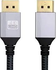xiwai DP to DP Cable 4K 60hz DisplayPort Cable Silver Sleeve Ultra-HD UHD for Desktop Laptop Monitor Graphics Card, 1m