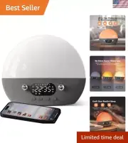 RestOnn Sunrise Alarm Clock 7-Day Programmable Dual Alarm Clock with Sunset W...