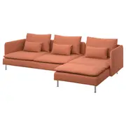 SÖDERHAMN 4-seat sofa, with chaise longue/Kelinge rust