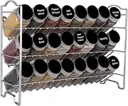 Vivva Spice Rack Organizer for Cabinet, 3 Tier Stackable Seasoning Rack Organizer, Detachable Countertop Spice Rack, Freestanding Spice Jar Organizer, Iron Kitchen Counter Shelf (Silver)