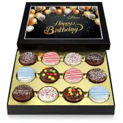 Birthday Cookies Gift Basket – Gourmet Chocolate Cookies, 12 Count Gift Box