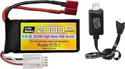 Fytoo 3S Lipo Battery 11.1V 2000mAh 35C with T Plug and USB Charging Cable Suitable for RC Cars Trucks Boats Quadcopters Helicopters FPV Drones