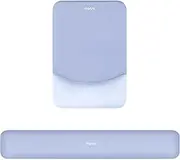 MOSISO Wrist Rest Support for Mouse Pad&Keyboard Set, Rectangular Ergonomic Mousepad Non-Slip Base Home/Office Pain Relief&Easy Typing Pad with Neoprene Cloth&Raised Curved Memory Foam, Slate Blue
