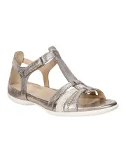 [ECCO] Flash T-Strap Sandal In Silver