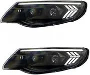 2pcs Car Lights Compatible for LED Headlight 2007 2008 2009 2010 Head Lamp Drl Projector Lens Automotive