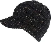 [DuBom] Women's Warm Chunky Cable Knit Messy Bun Hat Ponytail Visor Beanie Cap
