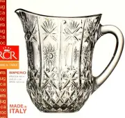 RCR Royal Crystal Rock Pitcher Italy Impero Pattern New in Box Beautiful