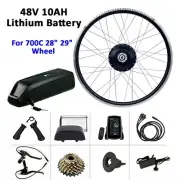 750W Rear 28" 29" 700C Wheel EBike Electric Bike Conversion Kit with 10A Battery