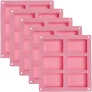 Pifito Soap Mold │ 6 Cavities Pink Silicone for Soap Making, Cake, Chocolate, Ic